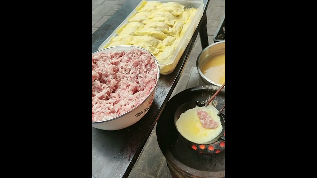Chinese street food: Egg dumplings, 20 yuan, 500g#streetfood #food
