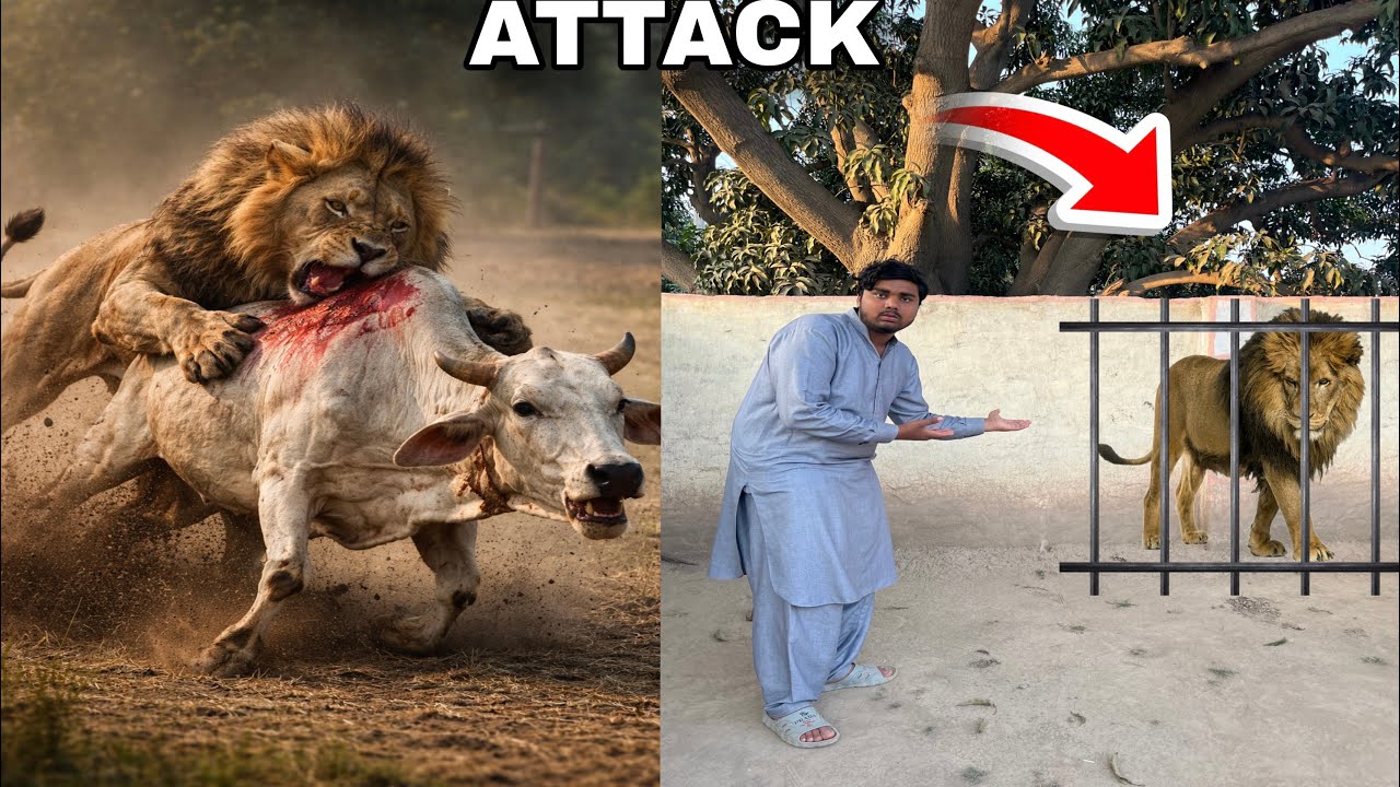 Lion Ne Cow 🐄 Ko Mar Dala 😱