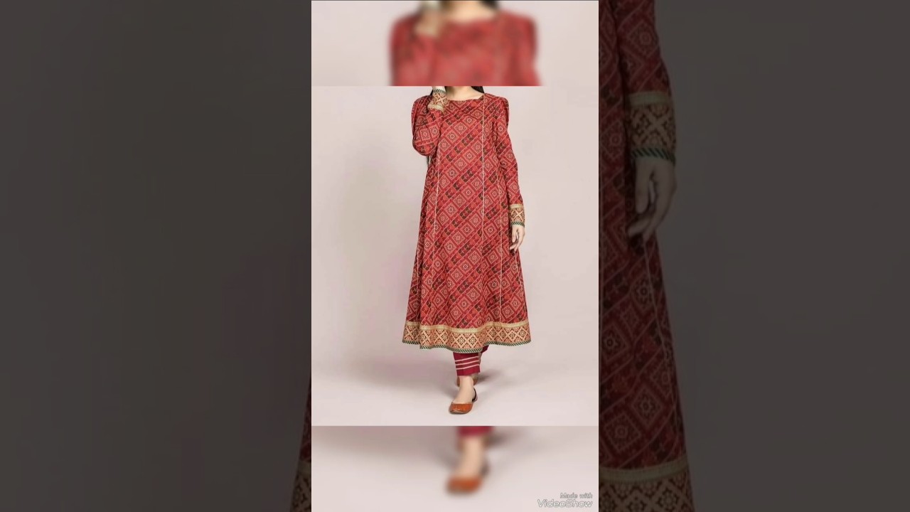Frock designs linen cotton khaddar marina fabric with laces printed dress stitching style