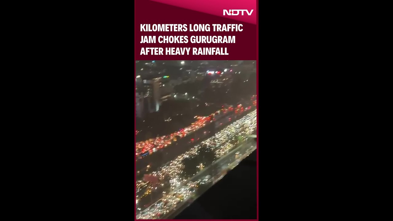 Kilometre-Long Traffic Jam Chokes Gurugram After Heavy Rainfall