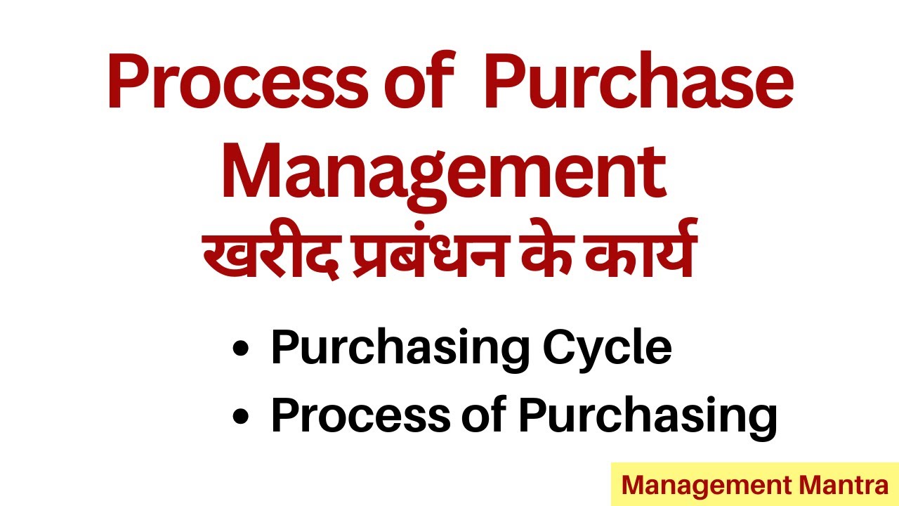 Process of Purchase Management | Steps in Purchasing Process | Purchase Management Process