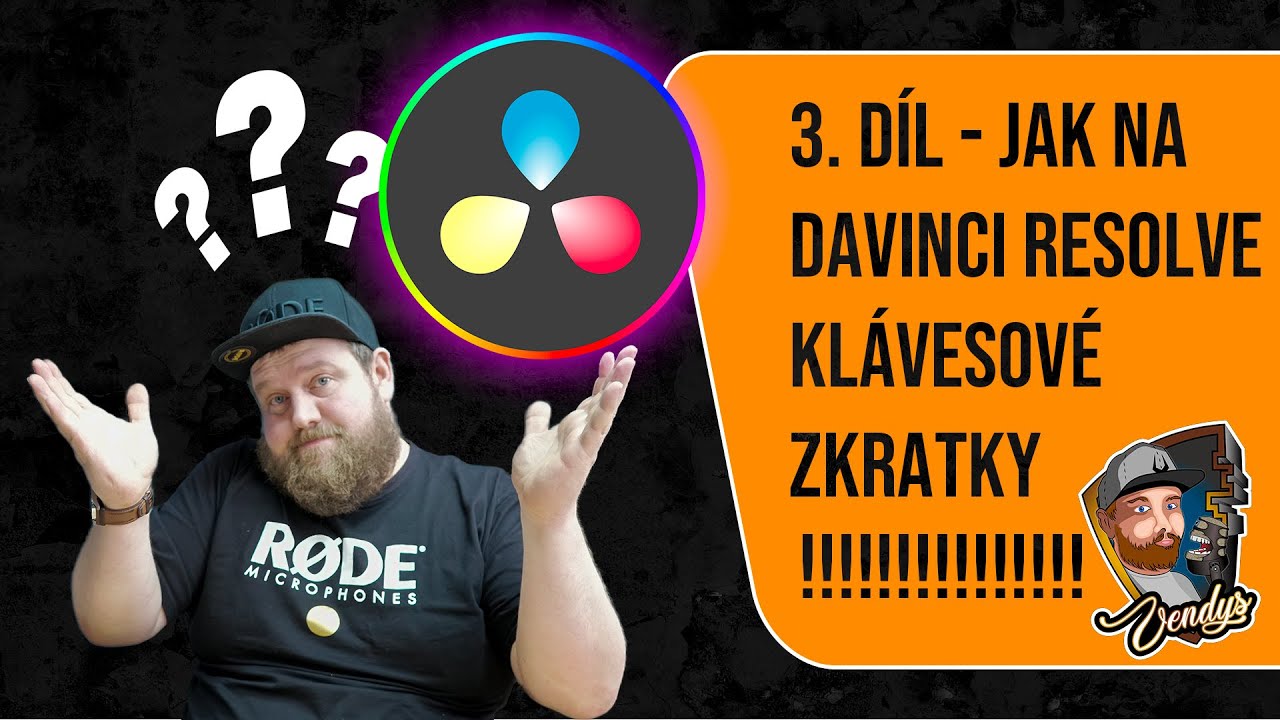 DaVinci Resolve tutoriál  návod  #3 cz. zkratky