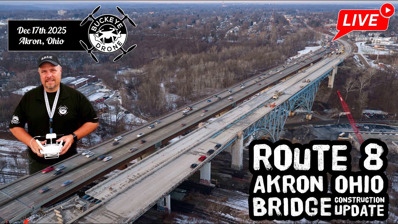 Akron State Route 8  Bridge replacement & construction update video! | 12-17-2025 | Akron, Ohio