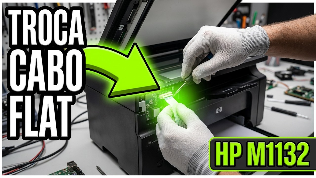 Como trocar o cabo flat do modulo scanner da impressoa HP laser jet M1132mfp