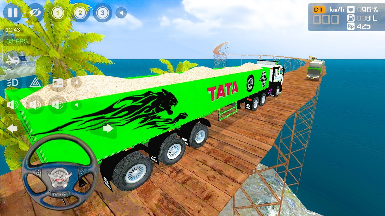 Big heavy Trolley Truck offRoad Drive Full Loaded Truck Driving Gameplay Bus Simulator indonesia