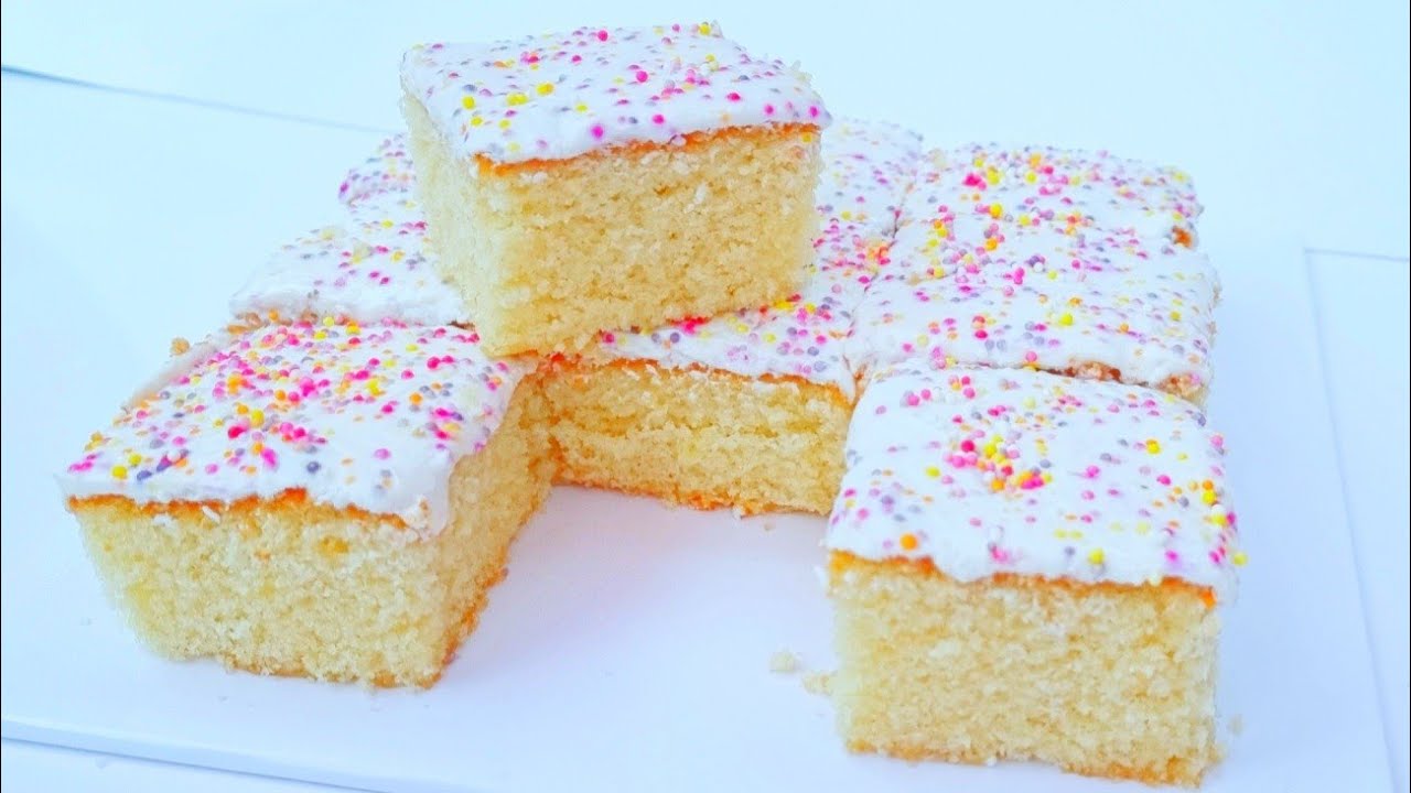 Sprinkle Tray Bake Cake || Old Fashioned School Cake with Sprinkles ||School Dinner Cake Recipe