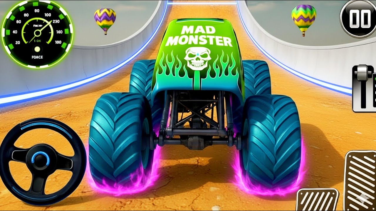 Monster Truck Crazy Mega Ramp Racing 3D - Ultimate Stunts Racing - Android Gameplay