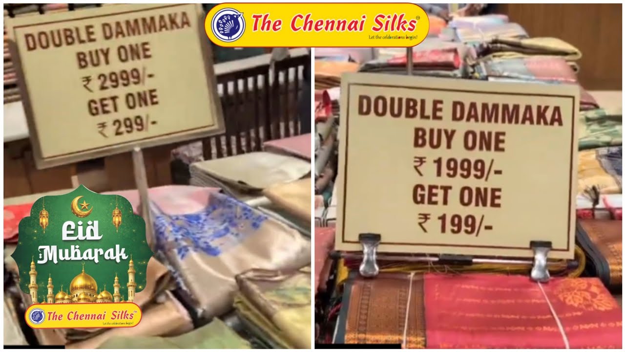 The chennai silks ‼️New Ramzan Double Dhamaka offer 👌Buy 1 for 2999 get 1 Rs. 299🌹