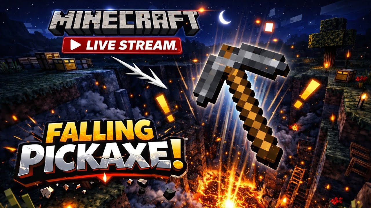 🔴 Minecraft Falling Pickaxe Live part-58 #shorts  #live
