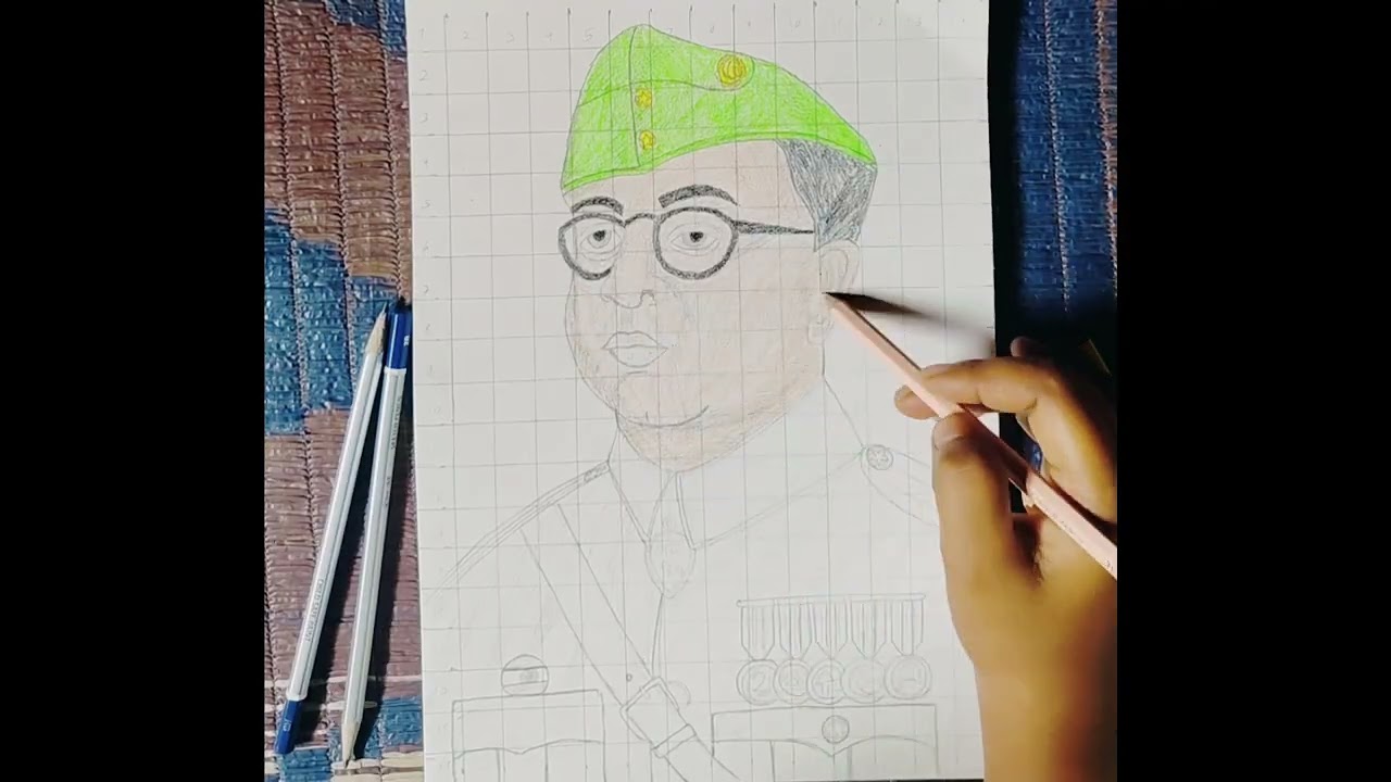 How to draw netaji subhash chandra boss // colour pencil drawing // tutorial