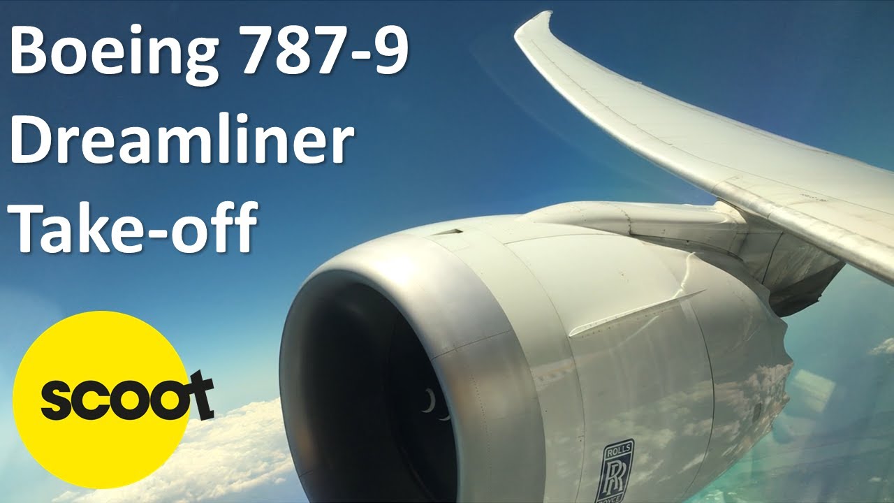 Boeing 787-9 Dreamliner Take-off with Trent 1000 Engines: Scoot from Denpasar-Bali to Singapore