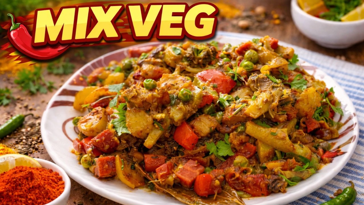 Healthy Mix Veg Sabji Recipe | Red & Yellow Capsicum, Carrot & Fresh Vegetables | Special Veg Curry
