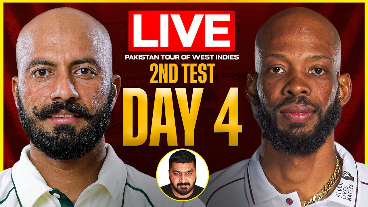 PAK vs WI Live Match Today: Pakistan vs West Indies 2nd Test Day 4 | Trinidad | Cricket | Score |