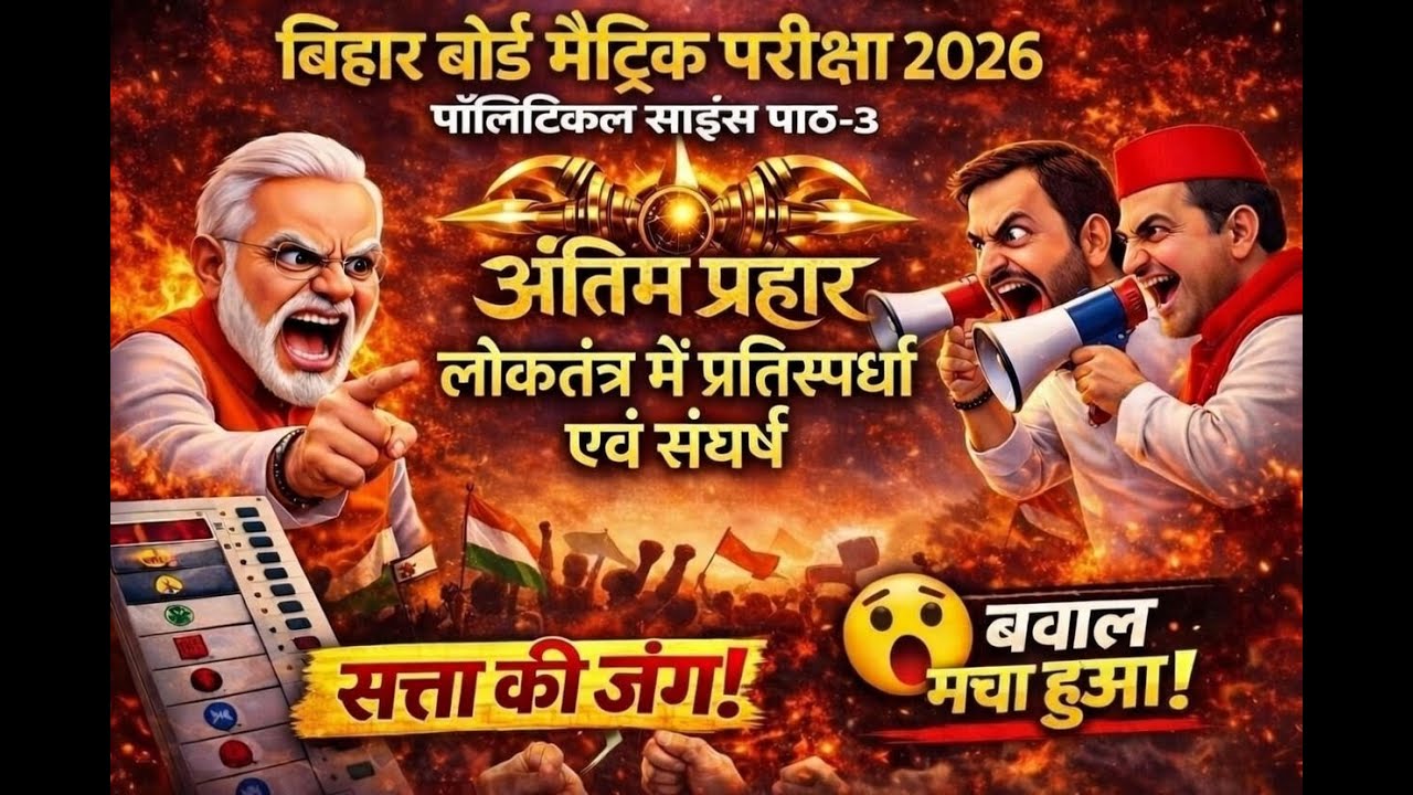 लोकतंत्र में प्रतिस्पर्धा एवं संघर्ष OBJECTIVES| बिहार बोर्ड राजनीति विज्ञान | पूरा Chapter LIVE