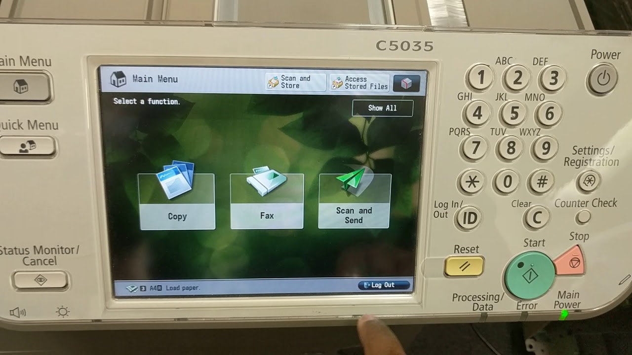 Log in ID and pin (password) for Canon ir adv 5035/45 & 5235/55