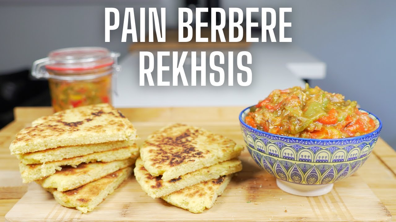 PAIN BERBERE (REKHSIS) ET POIVRONS GRILLES (HMISS🌶🌶🌶)