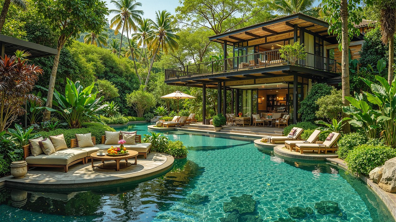 Luxury Forest Resort Coffee Jazz 🌿 Smooth Jazz with Nature Ambience for Relaxation