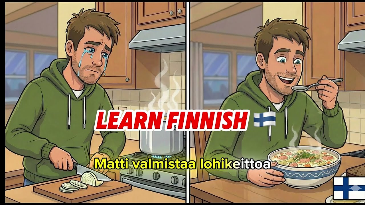 Learn Everyday Finnish Vocabulary | Cooking Salmon Soup 🥣 (A1-A2 Story)