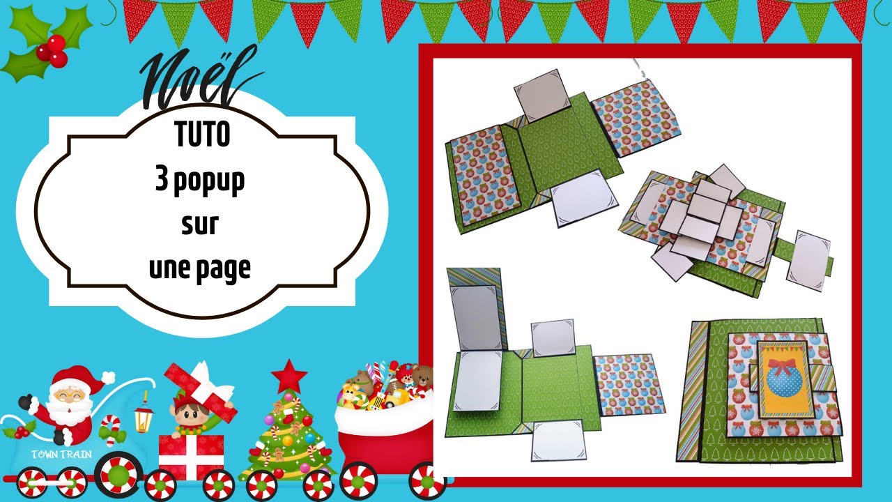 Scrapbooking TUTO multi popup  Page 1 face A  Album popup de Noel ) #scrapbooking #scrapbook
