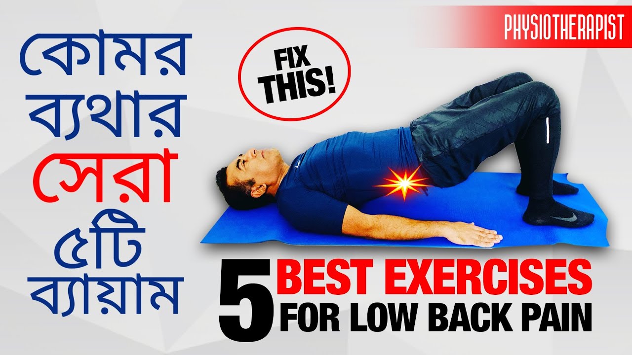 কোমর ব্যথার সেরা ৫ টি ব্যায়াম | 5 BEST EXERCISES FOR LOW BACK PAIN in BENGALI & ENGLISH