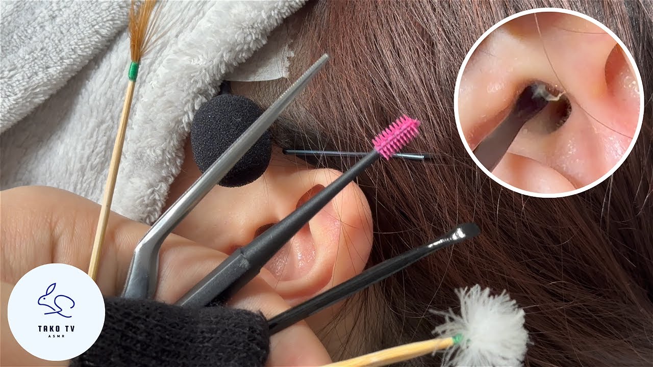 ASMR || 끈끈한 귀지로 귀 청소하기 || Ear cleaning with sticky earwax || ベタベタした耳垢による耳かき