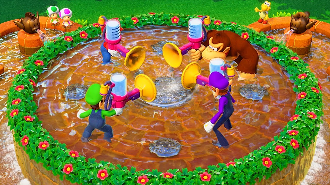 Mario Party Series - The Top Knock Out Minigames - Mario vs Donkey Kong vs Luigi vs Waluigi