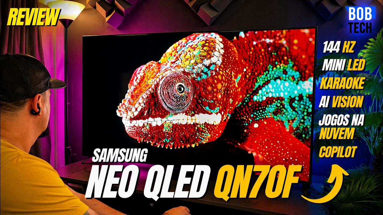 🎤📺 NEO QLED QN70F – A TV MINILED MAIS BARATA DA SAMSUNG - 144HZ / MODO KARAOKÊ