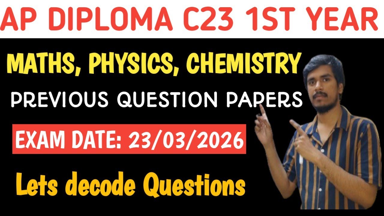 ap diploma C23 1st year all subjects question papers| ap diploma C23 important questions