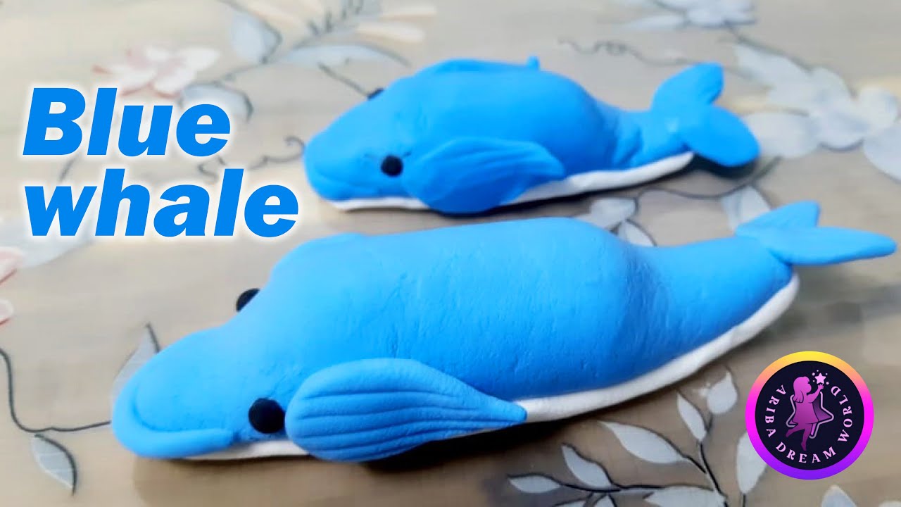 How to make blue whale with clay | Blue whale | Clay | Polymer clay | Clay art