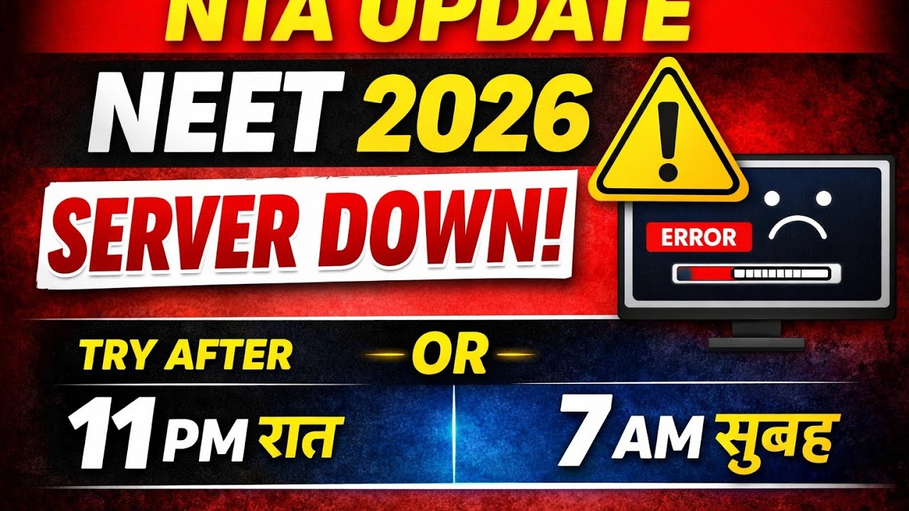 NEET 2026 Registration Problem 😱7:30 PM Form नहीं भर पा रहे? ये Time Try करो | Official Update