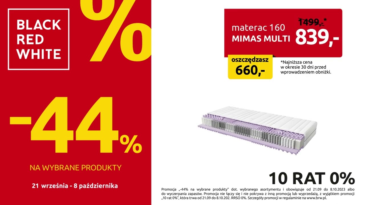 Promocja w BRW. Do -44% taniej na wybrane produkty. Komoda Kassel , materac Mimas multi