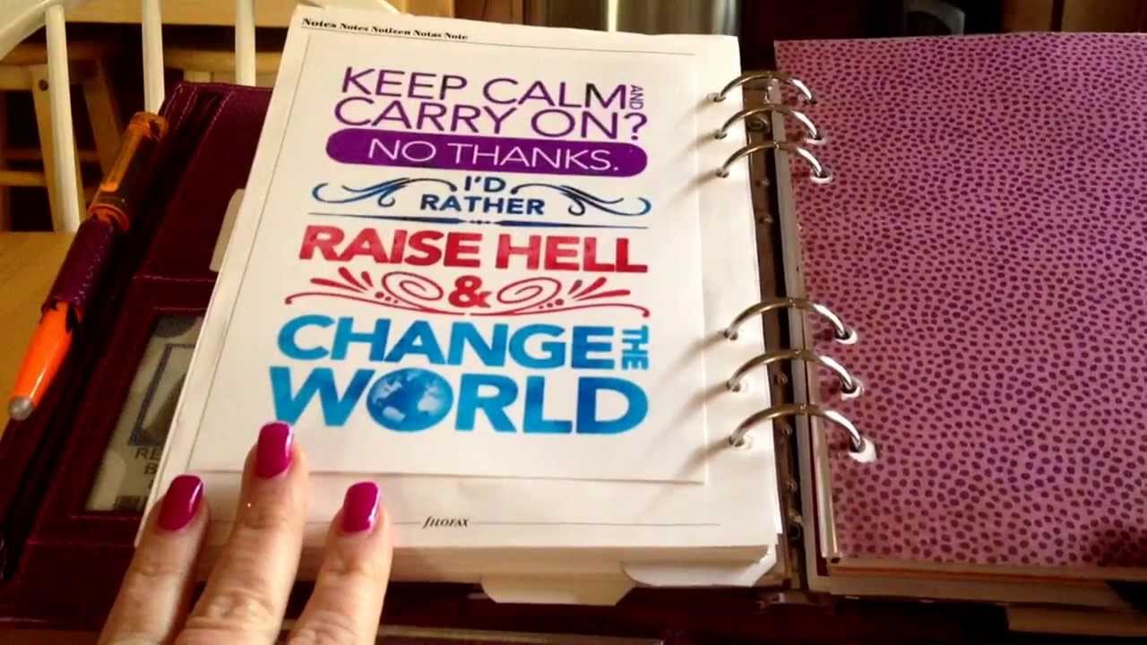 A5 Filofax Raspberry Finsbury Work Setup