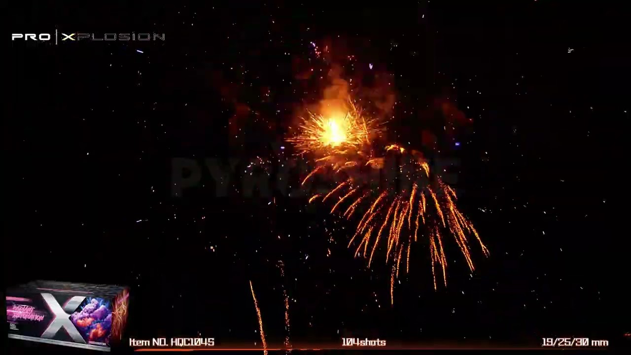 Pro Xplosion | HQC104S | Radiant Detonation | 104 Colpi | 19/25/30mm | Piroworks.com