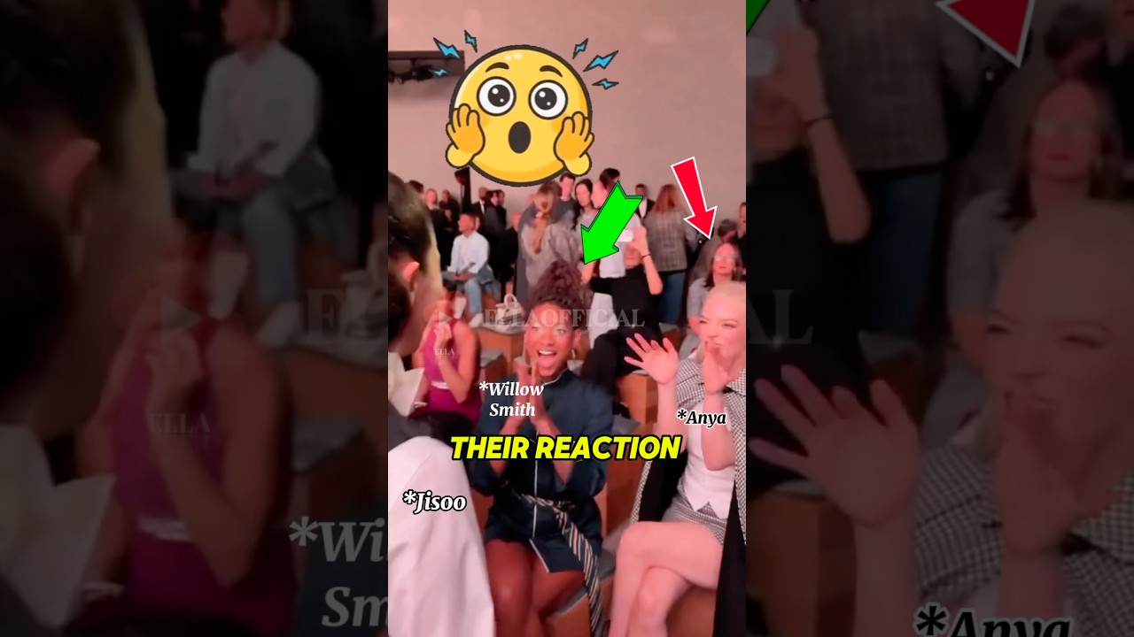 Willow Smith and Anya Taylor-Joy&rsquo;s reaction when JISOO arrived 😆😍 #jisoo #willowsmith #anya