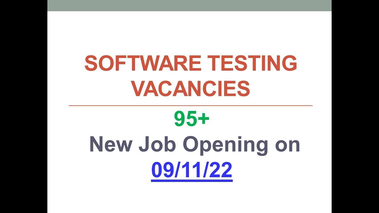 | 09 Nov 2022 | Manual & Automation Testing Jobs | @SoftwareTestingVacancies