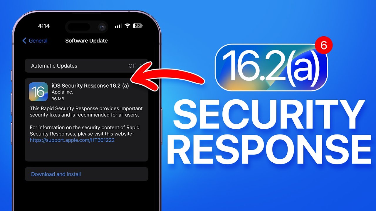 FIRST EVER iOS 16.2 (a) Security Response RELEASED - How To install it