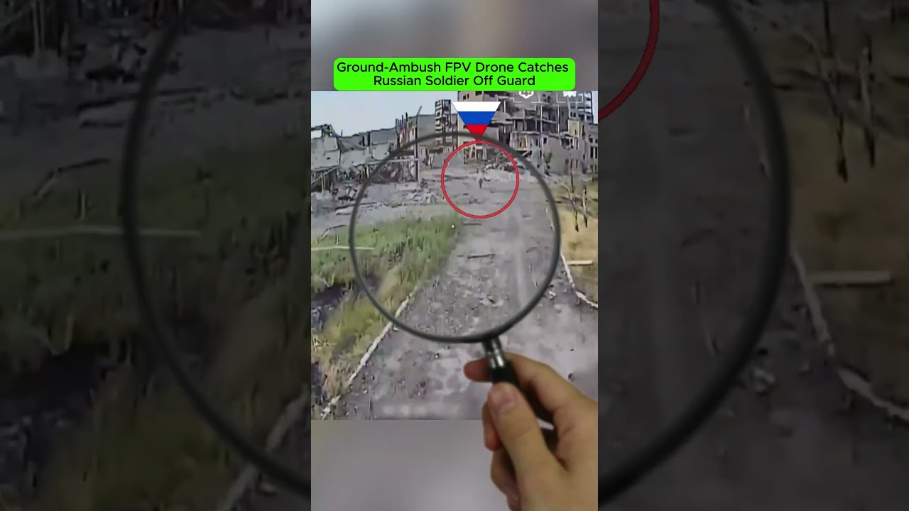 Ground-Ambush FPV Drone Catches Russian Soldier Off Guard Combat Footage .