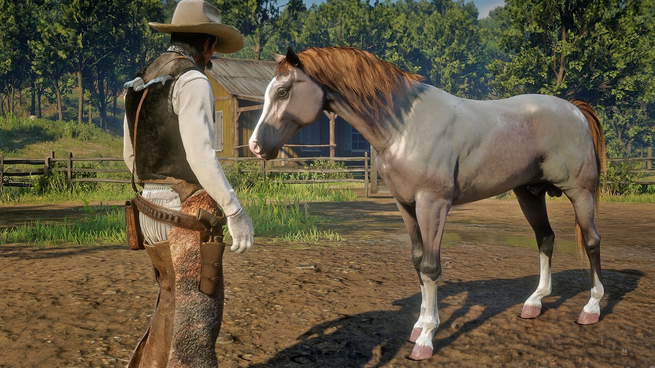 John Marston Tames Rare Rose Gray Bay Arabian Horse near Annesburg | RDR2