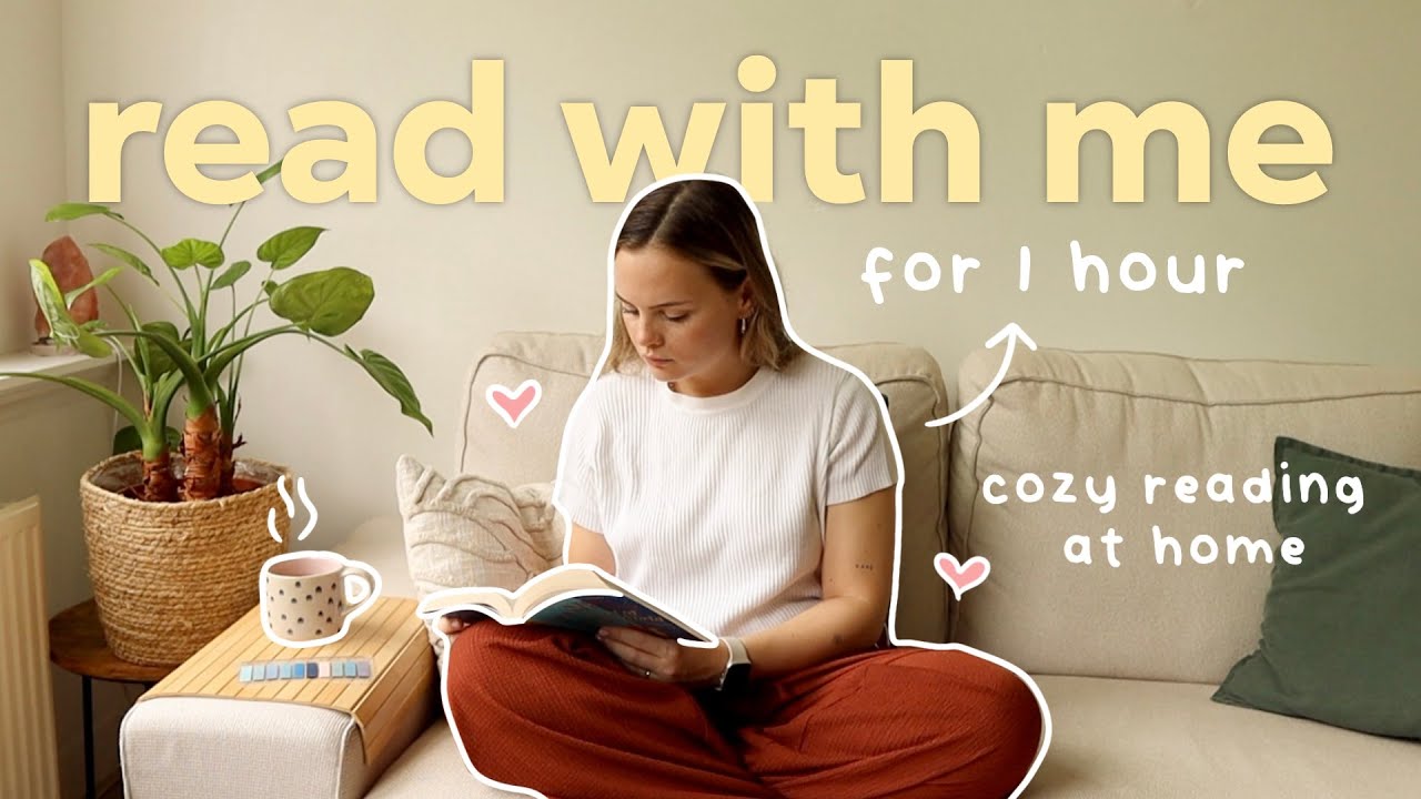 1 hour read with me *reading at home with cozy music* ☕️📖