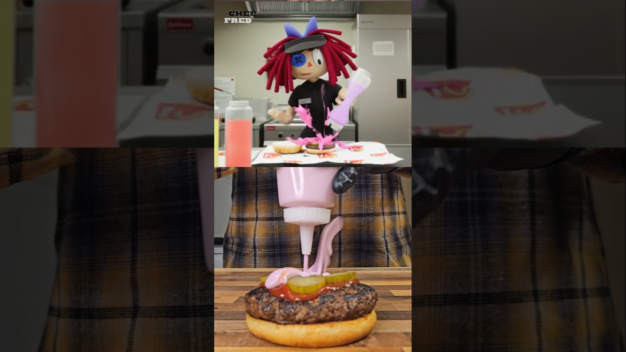 Going Full Send On Spudsy's Infamous Stupid Burger!🤪🍔 #shorts #tadc #burger #sauce