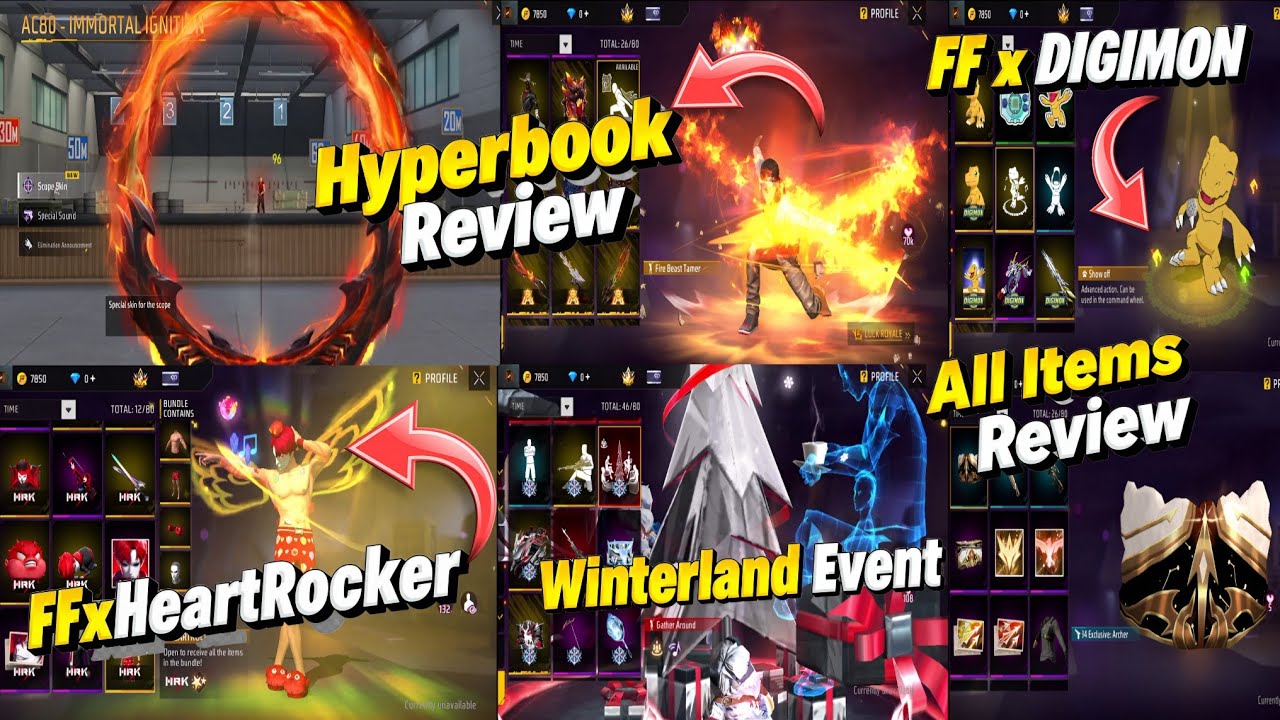 OB51 ITEMS REVIEW | WINTER LAND EVENT REVIEW | FF X DIGIMON | FF X HEARTROCKER | NEW HYPERBOOK FF