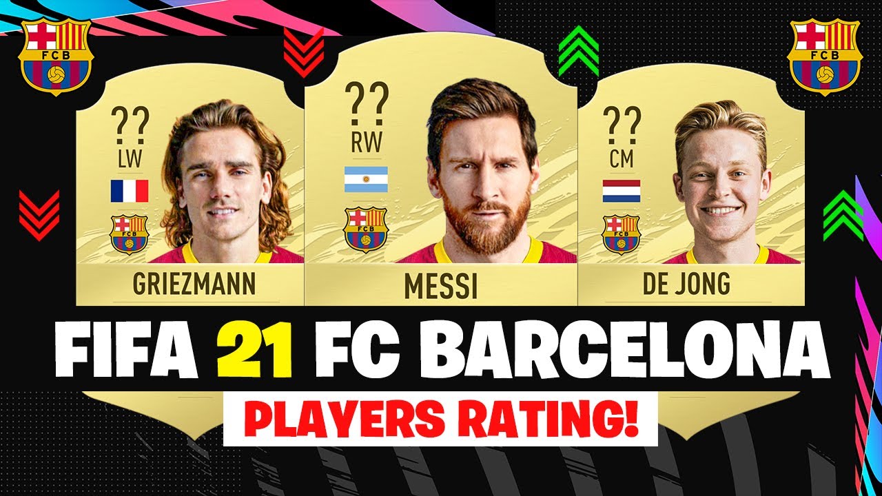 FIFA 21 | FC BARCELONA PLAYERS RATING! | FT. MESSI, GRIEZMANN, DE JONG... etc