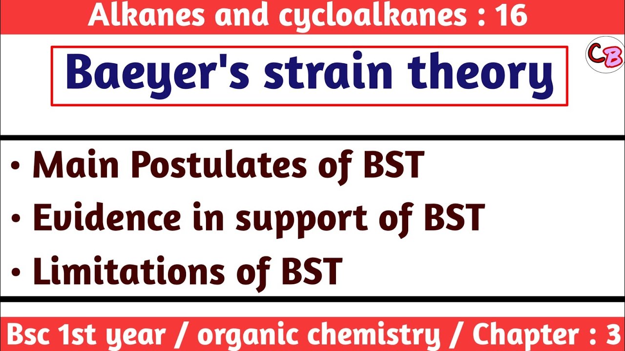 Baeyers strain theory | Evidence & limitations | Alkanes and cycloalkanes - Bsc 1st year chemistry