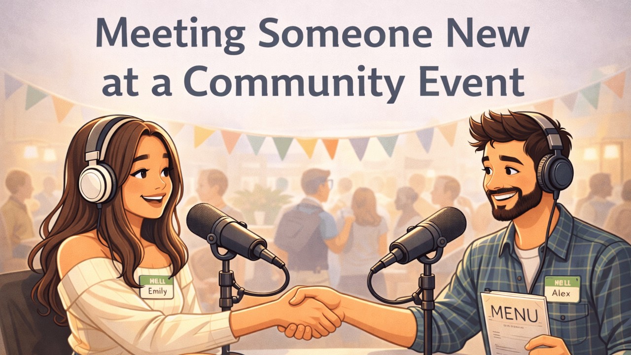 English Podcast for Easy Conversation in Daily Life || Meeting someone new at a community event