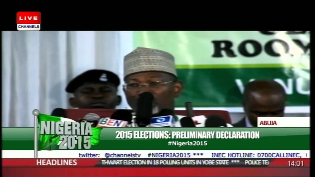 #Nigeria2015: INEC Announces Presidential Election Results -- Part 1