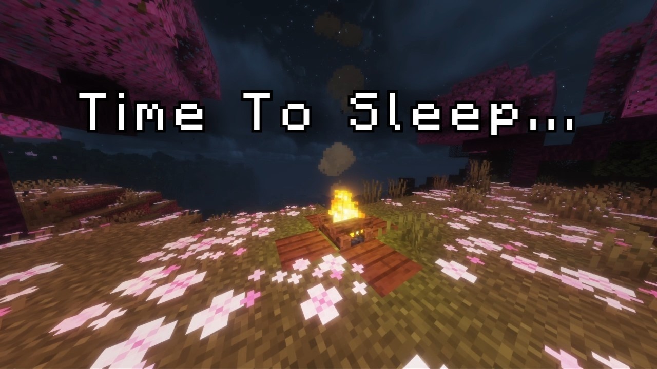 no more stress tonight... (minecraft music w/ light rain & fire)