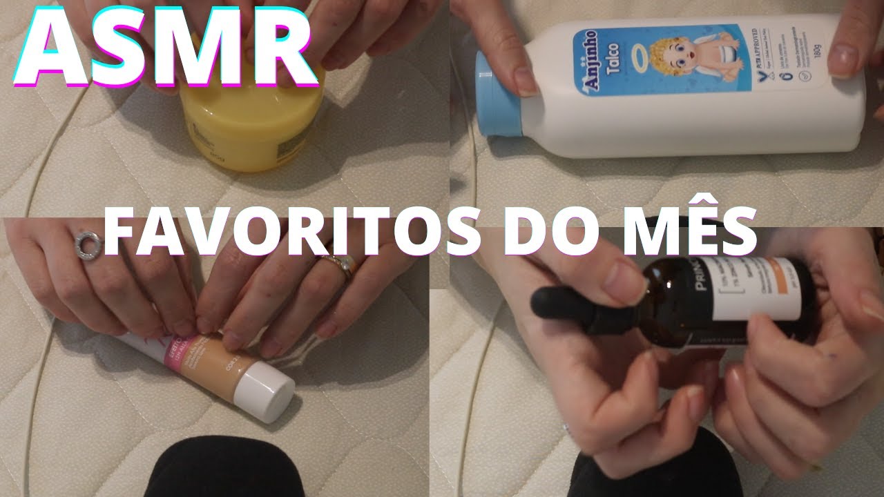 ASMR FAVORITOS DO MÊS SKINCARE -  Bruna Harmel ASMR