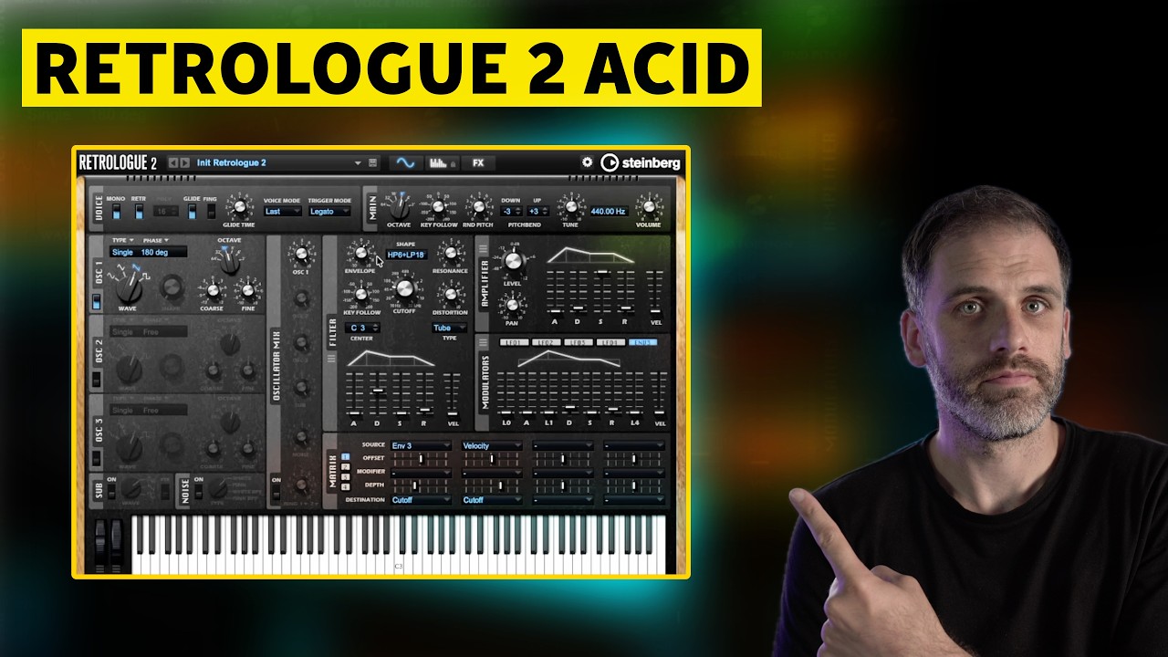 How to Make a Real Acid Bass Using Retrologue 2 | Techno Basics in Cubase
