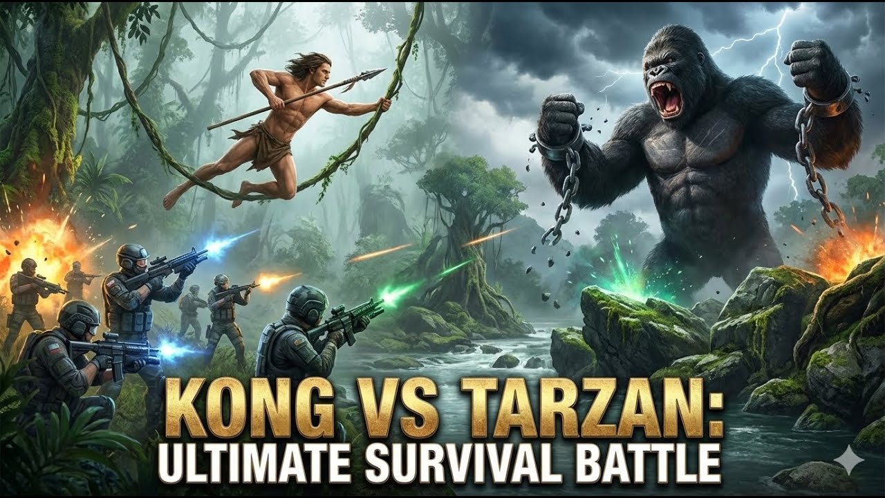 Kong vs Tarzan: The Ultimate Survival Battle | StellarVoidChronicles