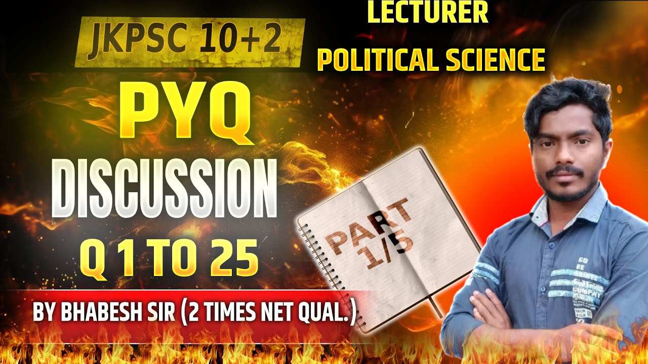 JKPSC 10+2 Lecturer Previous Year Question Paper Political Science (P-1)|JKPSC Lecturer Exam Classes